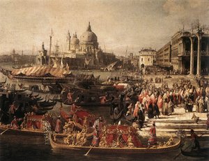 ヴェネツィアのフランス大使の到着 作： Giovanni Antonio Canal